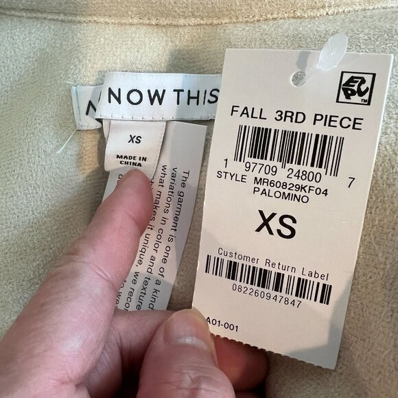 And Now This Women's Mixed-Media Long-Sleeve Jacket XS Palomino - Picture 9 of 13